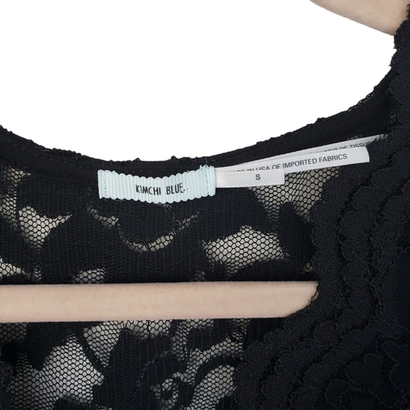 UO Kimchi Blue Black Lace Cocktail Asymmetric Bodycon Dress Sleeveless - Picture 7 of 8